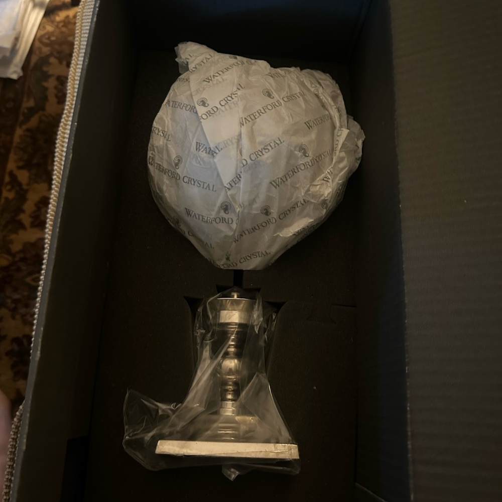 Waterford Crystal candle holder with Silver Base
